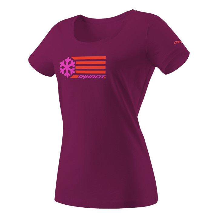 Koszulka DYNAFIT GRAPHIC COTTON S/S TEE Women Beet Red Flag | SKLEP NARTY WARSZAWA