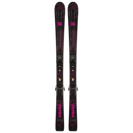 Narty VOLKL FLAIR JR WHT PINK + 4.5 VMOTION JR LADY BLACK-PINK 100cm - 120cm