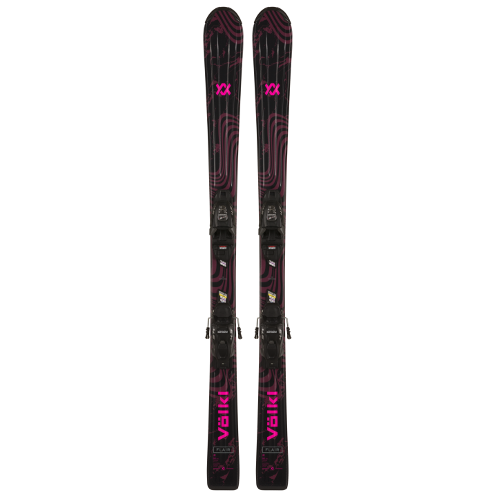 Narty VOLKL FLAIR JR WHT PINK + 4.5 VMOTION JR LADY BLACK-PINK 100cm - 120cm