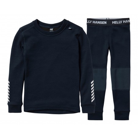 BIELIZNA TERMOAKTYWNA HELLY HANSEN KIDS LIFA MERINO SET Navy