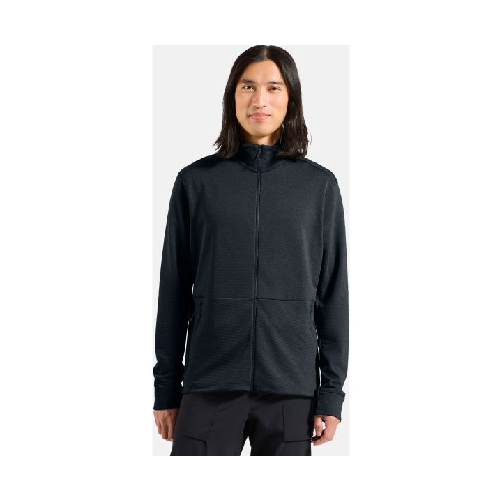 Bluza narciarska ODLO Midlayer fullzip GRID FLEECE Czarna