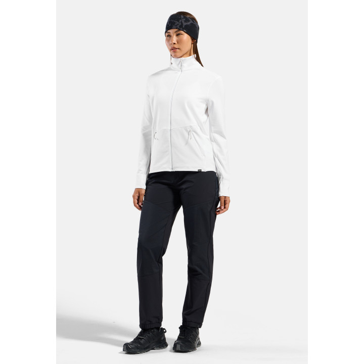 BLUZA DAMSKA ODLO GRID FLEECE FULL ZIP White