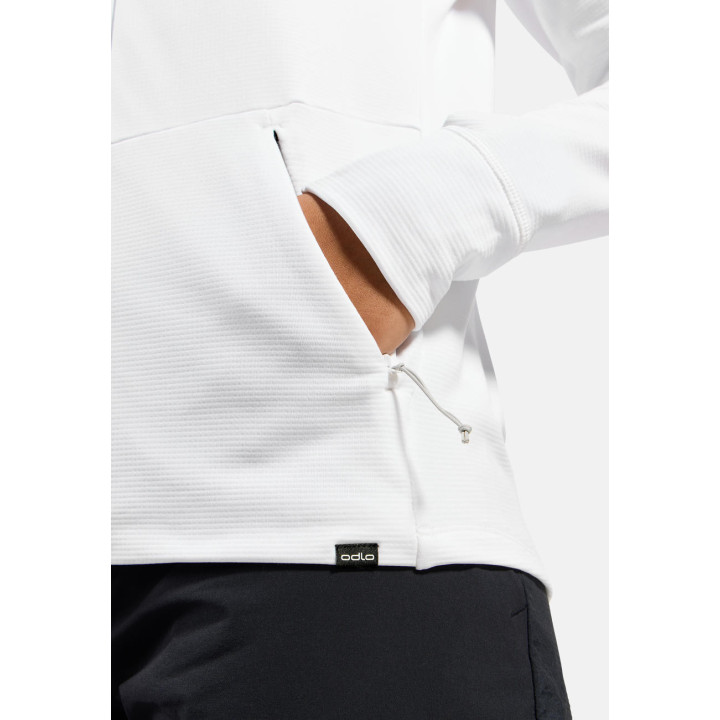 BLUZA DAMSKA ODLO GRID FLEECE FULL ZIP White