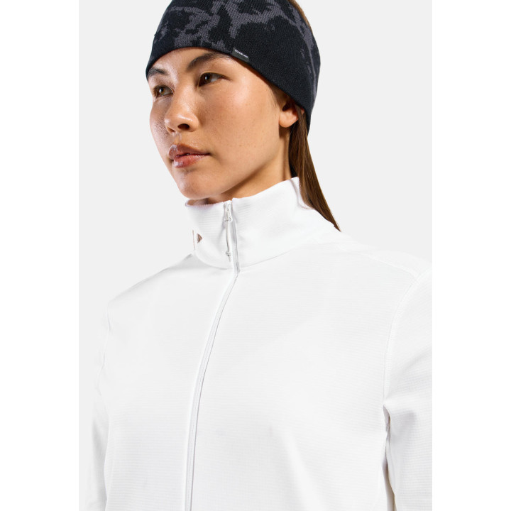 BLUZA DAMSKA ODLO GRID FLEECE FULL ZIP White