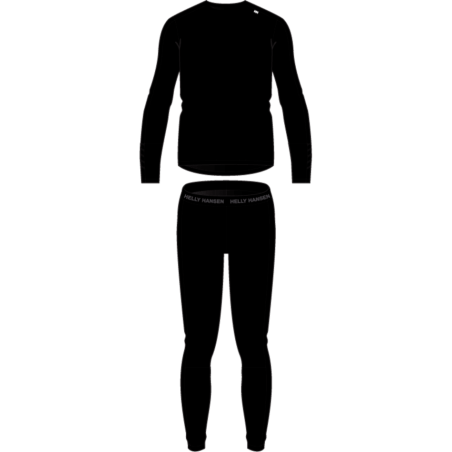 BIELIZNA TERMICZNA HELLY HANSEN JR LIFA MERINO MIDWEIGHT SET Black 2027